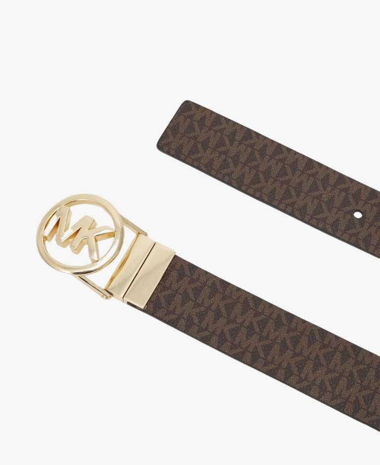 MICHAEL KORS Cinturón reversible con  logotipos marrón...