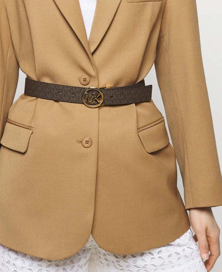 MICHAEL KORS Cinturón reversible con  logotipos marrón /camel