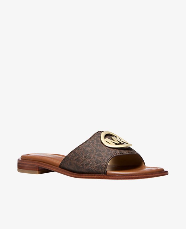 SANDALIA Hannah Signature Logo Slide Sandal MARRON