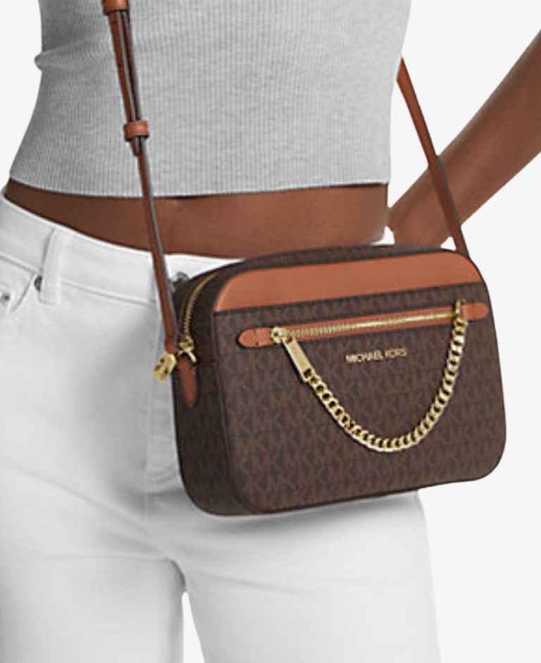 BOLSO JET SET ITEM CROSSBODY MARRON MICHAEL KORS. 35F2GTTC9K
