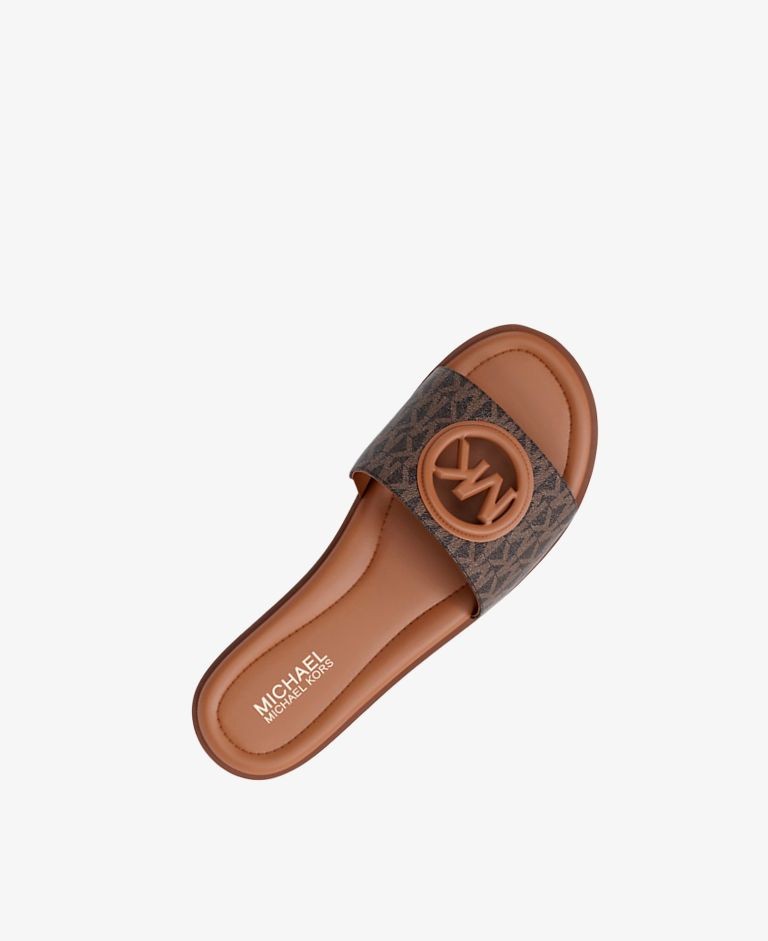 copy of SANDALIA Hannah Signature Logo Slide Sandal MARRON 2