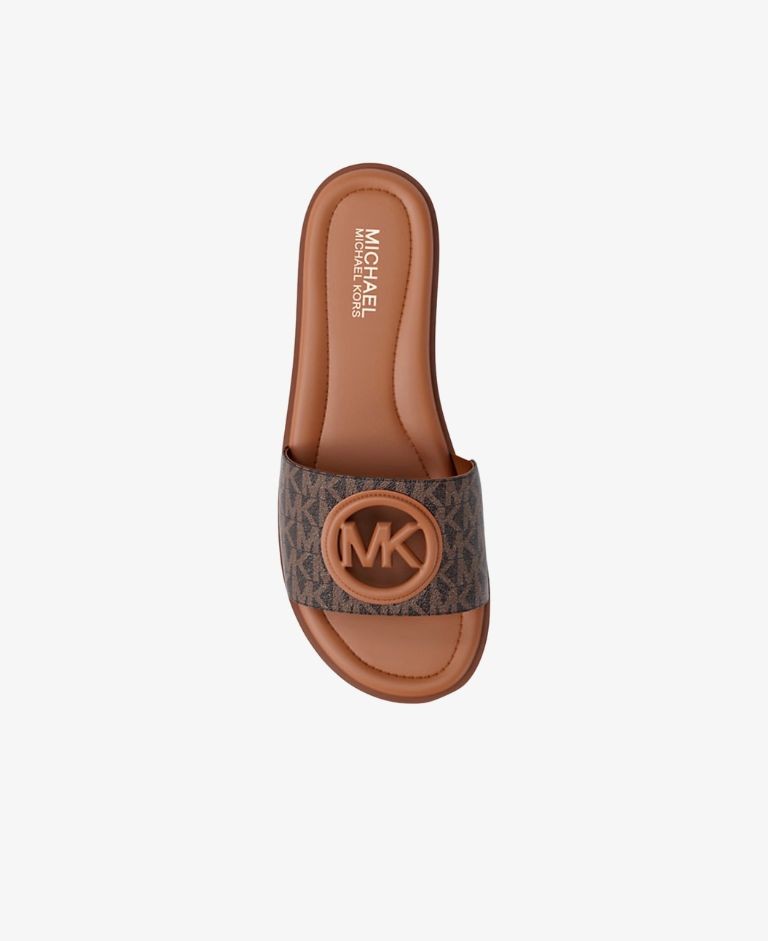 copy of SANDALIA Hannah Signature Logo Slide Sandal MARRON