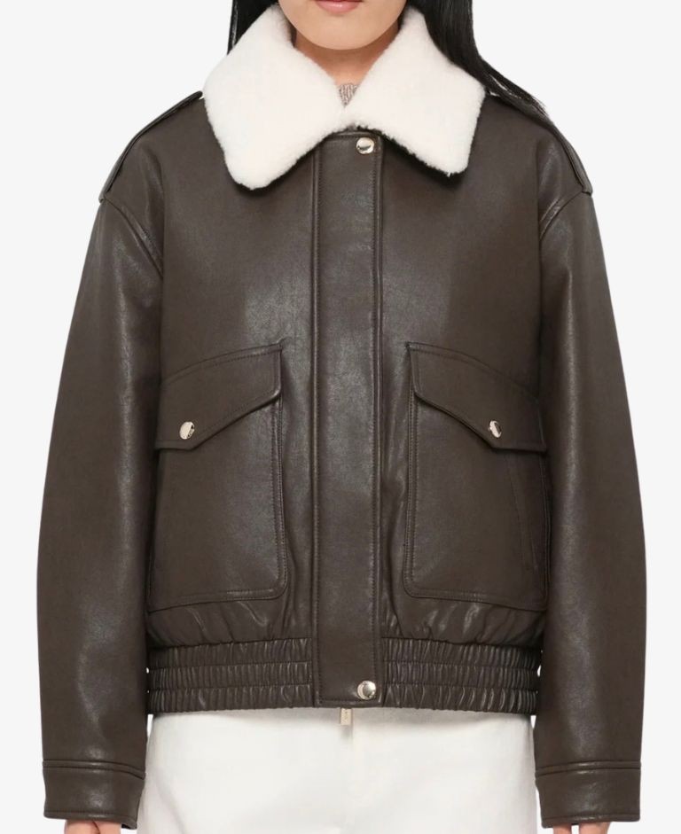 Chaqueta Michael Kors marrón cuello pelo 2