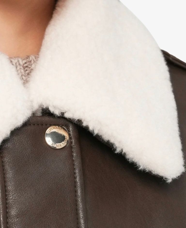 Chaqueta Michael Kors marrón cuello pelo