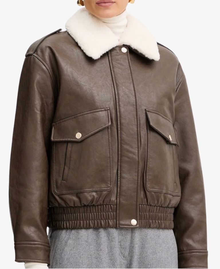 Chaqueta Michael Kors marrón cuello pelo