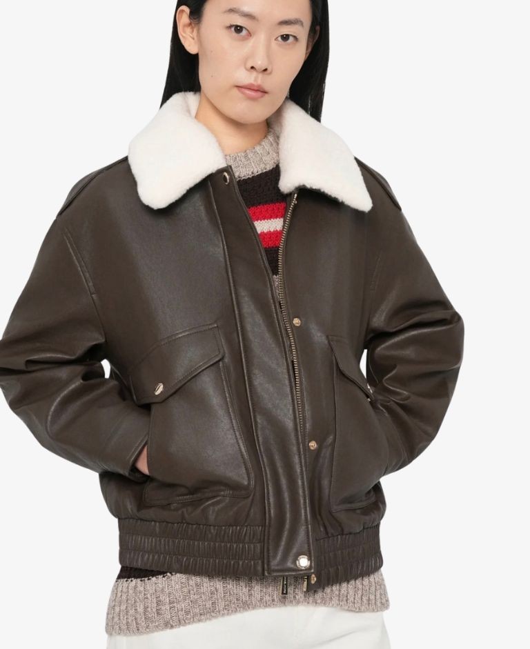 Chaqueta Michael Kors marrón cuello pelo