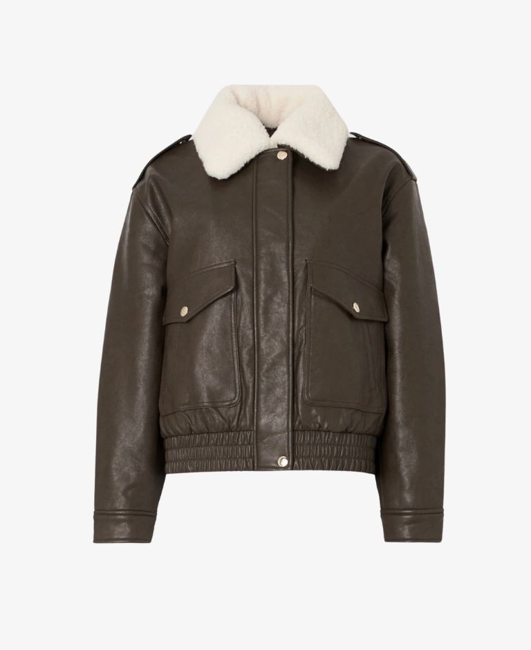 Chaqueta Michael Kors marrón cuello pelo